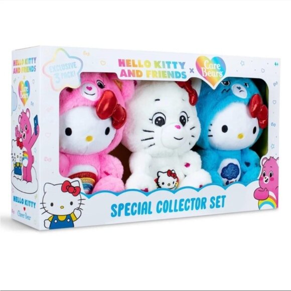 Hello Kitty & Friends x Care Bears Cheer Bear Special Collector Set,Set of 3,NIB - Picture 1 of 16
